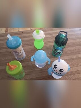 Blue Two-Handle Kids Sippy Cup - Leak-Resistant Trainer Cup